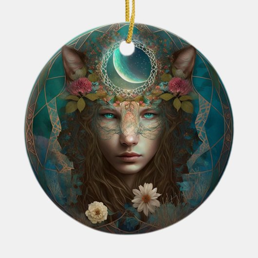 Dierlijke geest Mystical Fantasy Art Keramisch Ornament (Voorkant)
