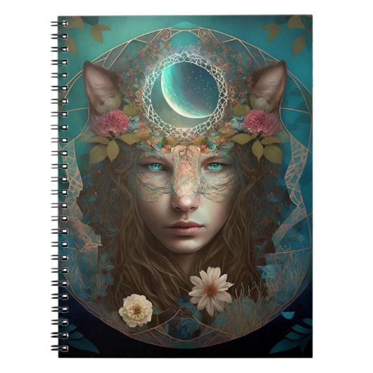 Dierlijke geest Mystical Fantasy Art Notitieboek (Voorkant)