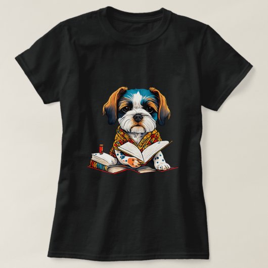 Dierlijke geletterdheid met Maltipoo betrokken bij T-shirt (Design voorkant)