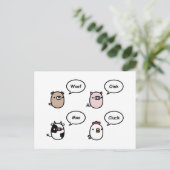 Dierlijke geluiden briefkaart (Staand voorkant)