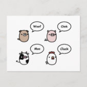 Dierlijke geluiden briefkaart (Voorkant)