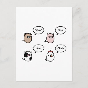 Dierlijke geluiden briefkaart