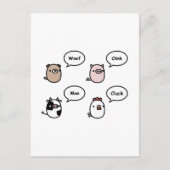 Dierlijke geluiden briefkaart (Voorkant)