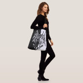 Dierlijke gidsen in zwart en wit crossbody tas (Op model)