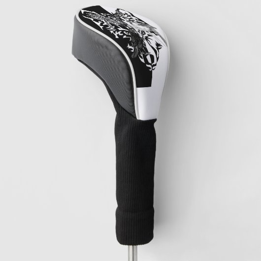Dierlijke gidsen in zwart-wit golfhoofd Hoesje Golfheadcover (Schuin)