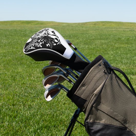 Dierlijke gidsen in zwart-wit golfhoofd Hoesje Golfheadcover (Insitu)