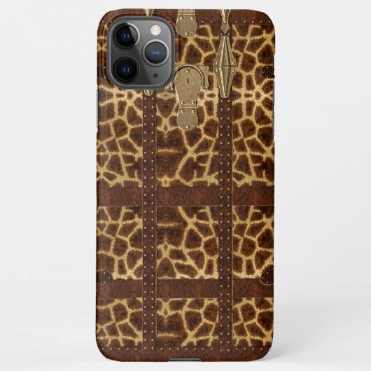  dierlijke Giraffe met leder uit de  iPhone Hoesje (Achterkant)