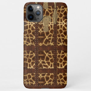  dierlijke Giraffe met leder uit de  iPhone 11Pro Max Hoesje