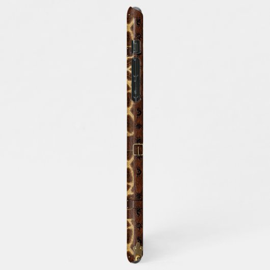  dierlijke Giraffe met leder uit de  iPhone Hoesje (Linkerkant)