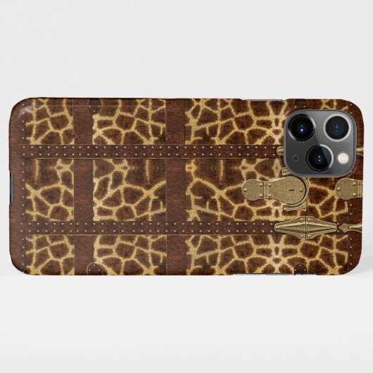  dierlijke Giraffe met leder uit de  iPhone Hoesje (Achterkant horizontaal)