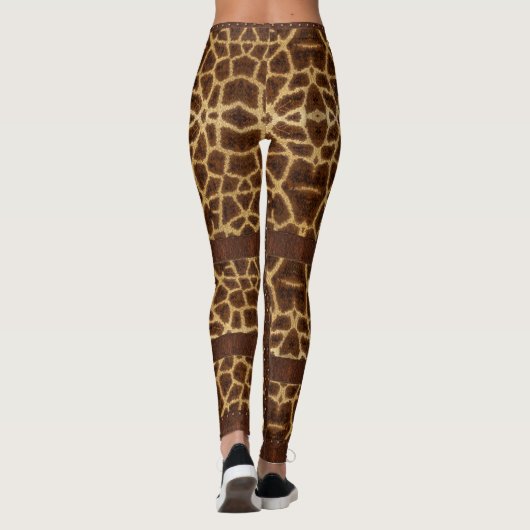 dierlijke Giraffe met leder uit de Leggings (Achterkant)