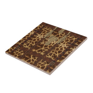  dierlijke Giraffe met leder uit de  Tegeltje