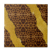  dierlijke Giraffe van leder met glitter Tegeltje (Voorkant)