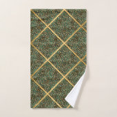 DIERLIJKE GREEN LEOPARD PRINT LUXURY GRID TOWEL BAD HANDDOEK (Handdoek)