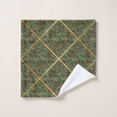 DIERLIJKE GREEN LEOPARD PRINT LUXURY GRID TOWEL BAD HANDDOEK (Wasdoekje)