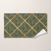 DIERLIJKE GREEN LEOPARD PRINT LUXURY GRID TOWEL BAD HANDDOEK (Handdoek)