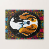 Dierlijke hond Beagle Vibrant Legpuzzel (Horizontaal)
