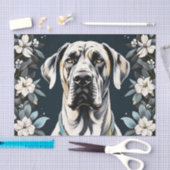 Dierlijke Hond Grote Deen Floral Tissuepapier (Craft)