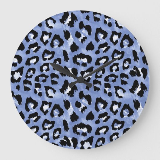 Dierlijke huid Allure: Waterverf Leopard Grote Klok (Voorkant)