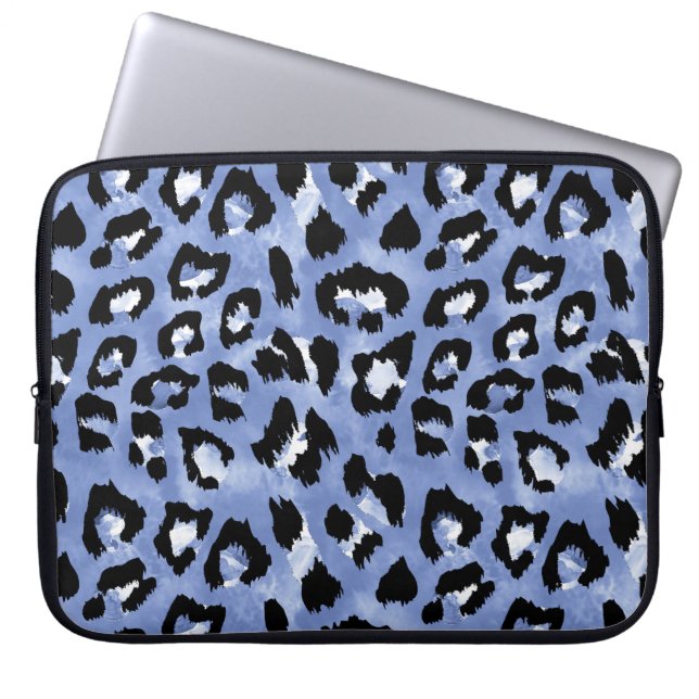Dierlijke huid Allure: Waterverf Leopard Laptop Sleeve (Voorkant)