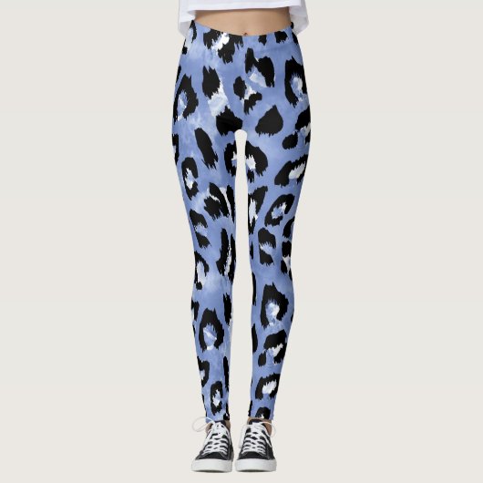Dierlijke huid Allure: Waterverf Leopard Leggings (Voorkant)