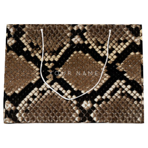 Dierlijke huid Bruin Abstract Python Zwart Wit Large Cadeautasje