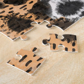 Dierlijke huid: creatief luipaardpatroon. legpuzzel (Zijkant)