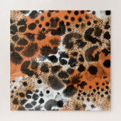 Dierlijke huid: creatief luipaardpatroon. legpuzzel (Horizontaal)