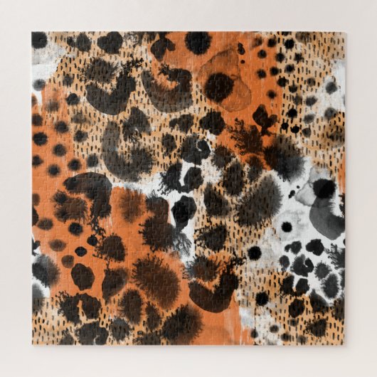 Dierlijke huid: creatief luipaardpatroon. legpuzzel (Verticaal)