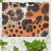 Dierlijke huid: creatief luipaardpatroon. theedoek (Gevouwen)