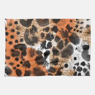 Dierlijke huid: creatief luipaardpatroon. theedoek