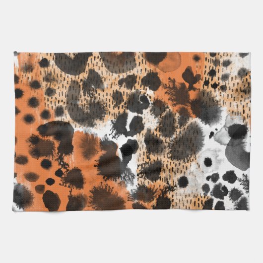 Dierlijke huid: creatief luipaardpatroon. theedoek (Horizontaal)