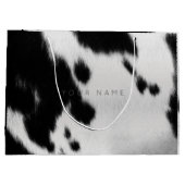 Dierlijke huid Zwart Wit Abstract Koe Glam Large Cadeautasje (Achterkant)