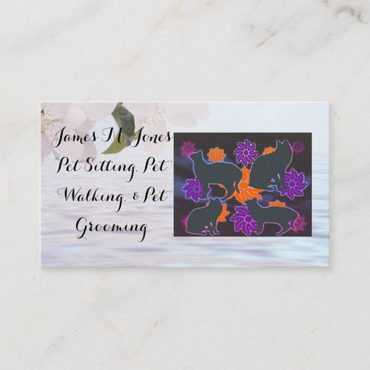 Dierlijke Huisdier Zittende Kat Hond Zakelijke Kan Visitekaartje (Voorkant)