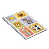 Dierlijke illustraties, aangepaste naam kind notit notitieboek (Rechterzijde)