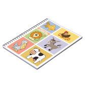 Dierlijke illustraties, aangepaste naam kind notit notitieboek (Linkerzijde)