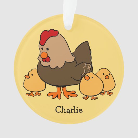 Dierlijke illustraties, aangepaste naam kind versi ornament (voorkant)