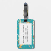 Dierlijke Kaart van de Wereld voor Kind Bagagelabel (Achterkant verticaal)