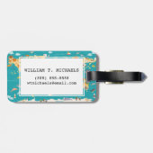 Dierlijke Kaart van de Wereld voor Kind Bagagelabel (Achterkant horizontaal)