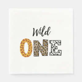 Dierlijke kalligrafie wit wild een servet