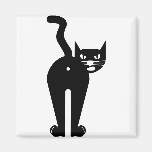 Dierlijke kat Mammal Silhouette Magneet (Voorkant)