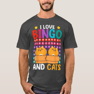 Dierlijke kattenloop Lotto Bingo Player Pet Gambli T-shirt