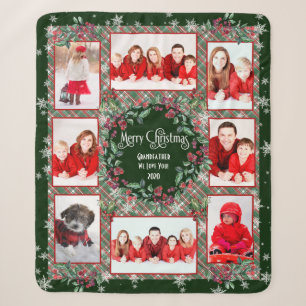 Dierlijke kerstfoto's fotocollage sherpa deken