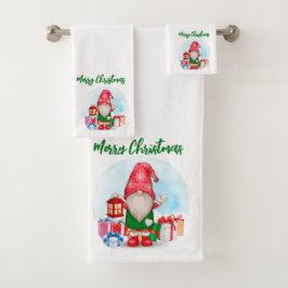 Dierlijke kerstkeukendoekset bad handdoek