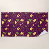 Dierlijke kerstkeukenhanddoeken strandlaken (Voorkant)