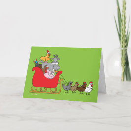 Dierlijke Kerstmis van het boerderij Feestdagen Kaart