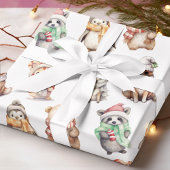 Dierlijke kerstvakantie cadeaupapier
