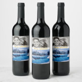 Dierlijke kerstwinter wijn etiket (Flessen)