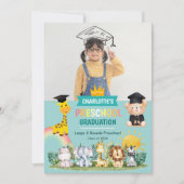 Dierlijke Kinder voorschoolse afstudeerfeest uitno Kaart (Voorkant)