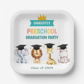 Dierlijke Kinder voorschoolse Afstuderen viering Papieren Bordje (Voorkant)